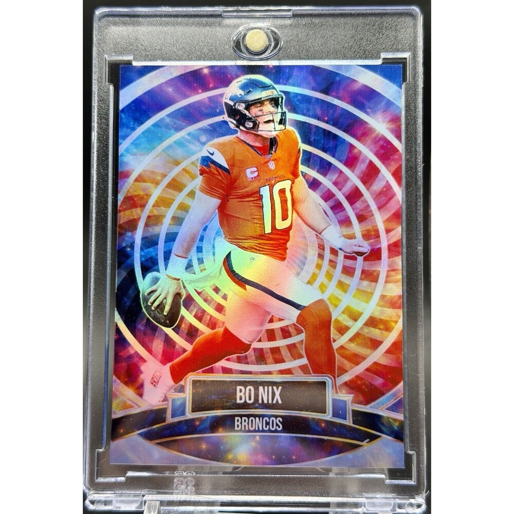 Bo Nix Color Wheel Short Print Holographic Fan Art Trading Card Denver Broncos